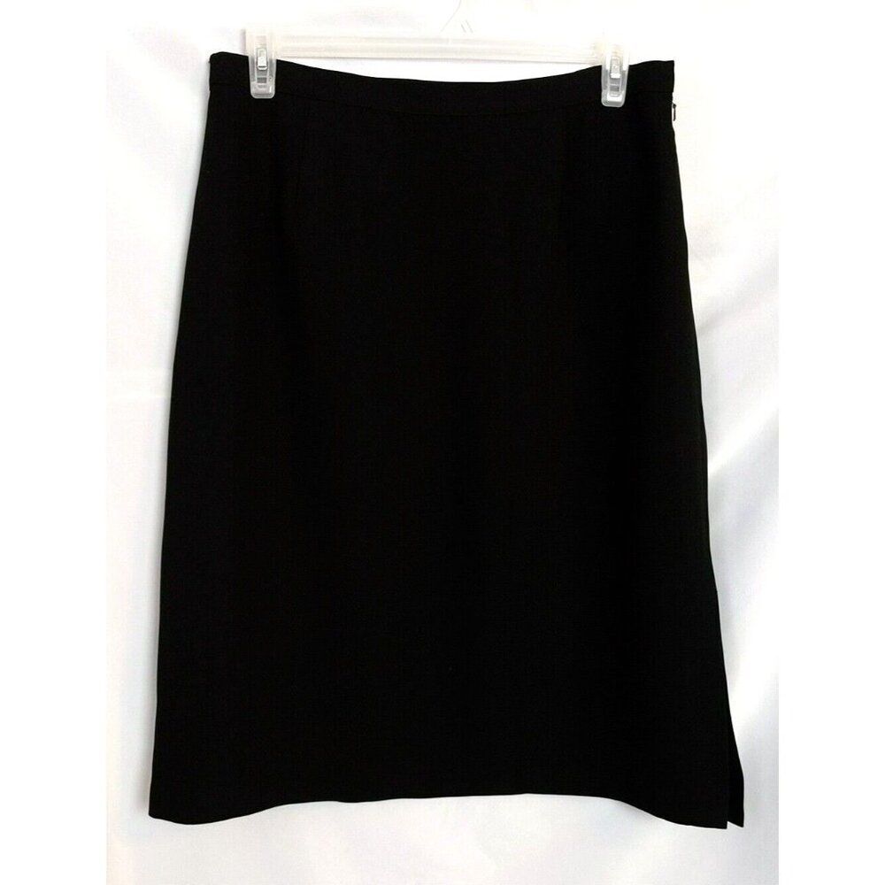 Terry Lewis Classic Luxuries Black Polyester Midi Skirt Women's L